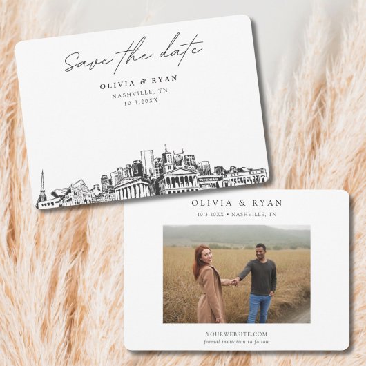Invitation Nashville Mariage Skyline Enregistrer la date