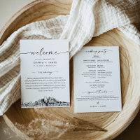 Nashville Skyline Wedding Program 5x7 Flat Card