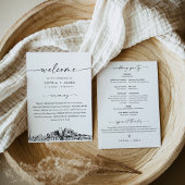 Invitation Nashville Skyline Wedding Program 5x7 Flat Card