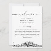 Invitation Nashville Skyline Wedding Program 5x7 Flat Card (Devant)