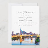 Invitation NASHVILLE Tennessee Skyline Enregistrer la date (Devant)