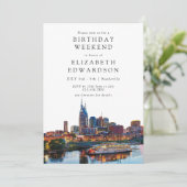 Invitation Nashville Watercolor Birthday Weekend (Debout devant)