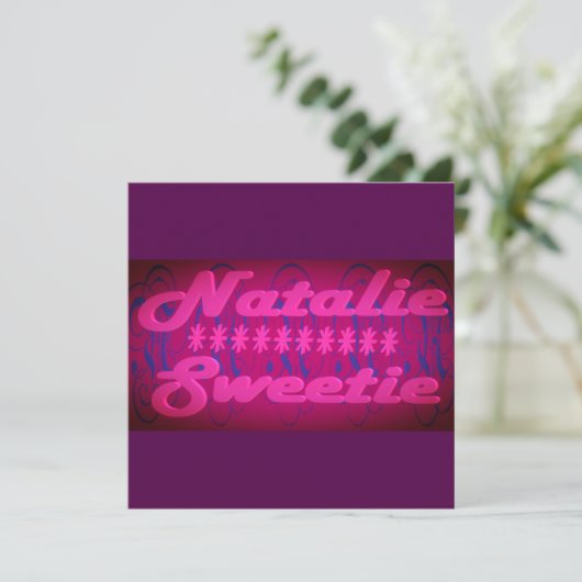 Invitation Natalie Sweetie conception violet profond (Debout devant)