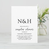 Invitation Natasha Monogram Douche moderne Couples (Debout devant)