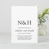 Invitation Natasha Monogram Mariage moderne (Debout devant)