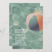 Invitation Natation et bronzage (Devant / Derrière)