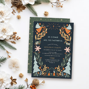 Invitation Nativité Anges Marine Bleu Noël Fête de Noël