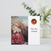 INVITATION NATIVITÉ AVEC ANGELS - MAGIE DU MONOGRAMME DE NOËL (Debout devant)