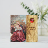 INVITATION NATIVITÉ AVEC ANGELS - MAGIE DU MONOGRAMME DE NOËL (Debout devant)