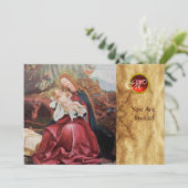 INVITATION NATIVITÉ AVEC ANGELS - MAGIE DU MONOGRAMME DE NOËL (Debout devant)