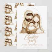 Invitation Nativité Bébé Jésus Marie Noël religieux (Devant / Derrière)