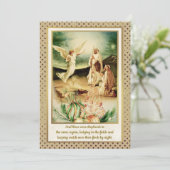 Invitation Nativité Bergers & Anges Noël Doré (Debout devant)