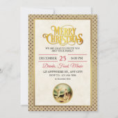 Invitation Nativité Bergers & Anges Noël Doré (Dos)