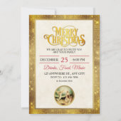 Invitation Nativité Bergers & Anges Noël Doré (Dos)