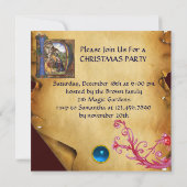 Invitation NATIVITÉ CHRISTMAS PARCHEMENT DE FÊTE Monogramme (Dos)