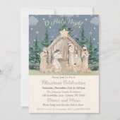 Invitation Nativité de Noël de l'aquarelle (Devant)