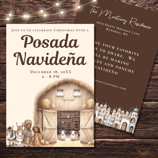 Invitation Nativité Festive Mexicaine Posada Navideña