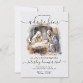 Invitation Nativité Noël avec bébé Jésus, Marie & Joseph (Devant)