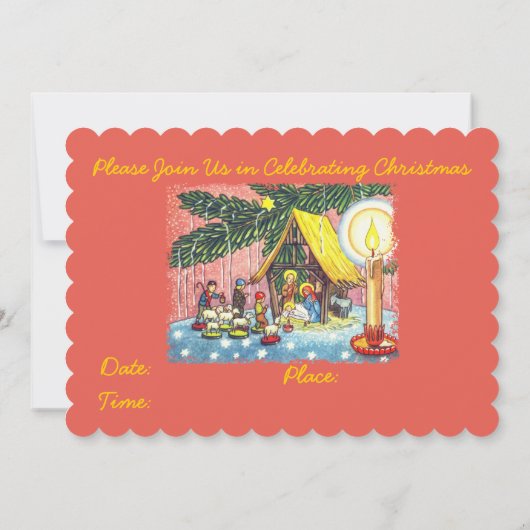 Invitation Nativité sous l'invitation de Noël Tree Party (Dos)