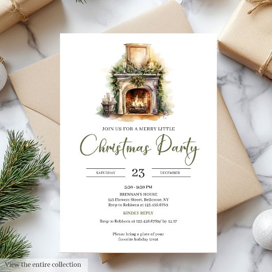 Invitation Natural Palette Moss Green Botanical Nordic Xmas
