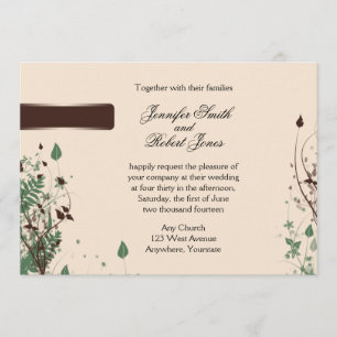 Invitation Natural Wonder en ivoire et Brown Mariage Invitat