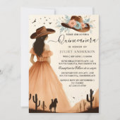 Invitation Nature Barre Bois Boho Ferme Ouest Quinceanera (Devant)