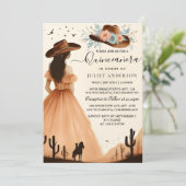 Invitation Nature Barre Bois Boho Ferme Ouest Quinceanera (Debout devant)