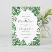 Invitation Nature botanique Fête des mariées de verdure tropi (Debout devant)