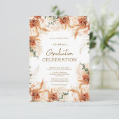 Invitation Nature Bright Terracotta Photo Boho Graduation (Debout devant)