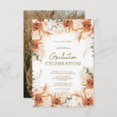 Invitation Nature Bright Terracotta Photo Boho Graduation (Devant / Derrière)