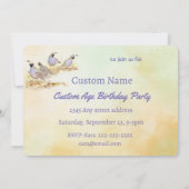 Invitation Nature California Quail Bird Anniversaire Party (Dos)