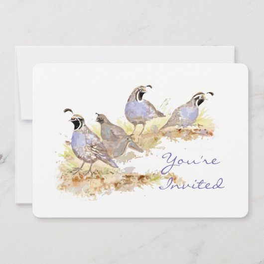 Invitation Nature California Quail Bird Anniversaire Party (Devant)