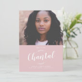 Invitation Nature Dusty Rose Graduation (Debout devant)