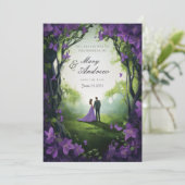 Invitation Nature et beaux roses violets (Debout devant)