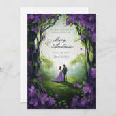 Invitation Nature et beaux roses violets (Devant / Derrière)