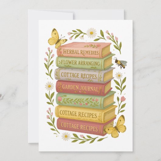 Invitation Nature et livre Lover Botanique Stack (Devant)