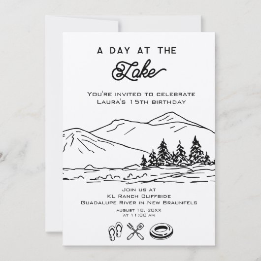 Invitation Nature extérieure moderne Forêt d'été Lac (Devant)