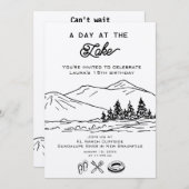 Invitation Nature extérieure moderne Forêt d'été Lac (Devant / Derrière)