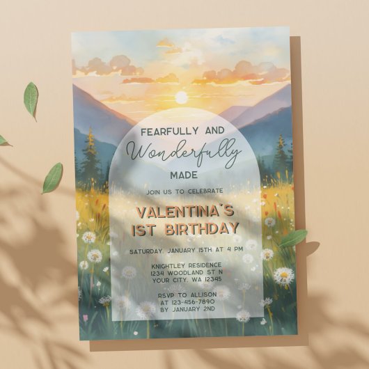 Invitation Nature Fearfully & Wonderfully Made Bible Birthday