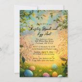 Invitation Nature florale et Brunch de Pâques et chasse aux o (Devant)