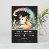 Invitation Nature Fun Fox Anniversaire numérique (Debout devant)