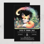 Invitation Nature Fun Fox Anniversaire numérique (Devant / Derrière)