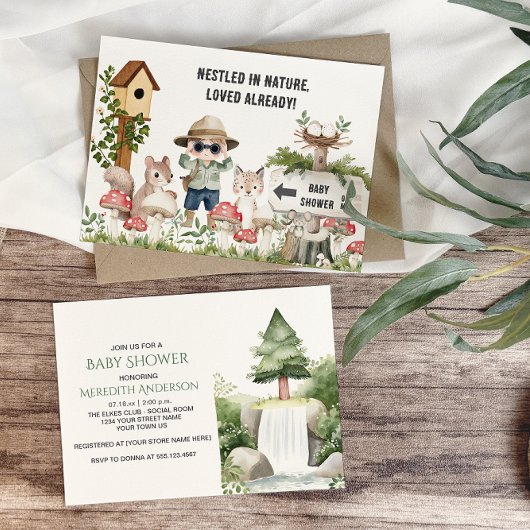 Invitation Nature Loving Baby Animaux Baby shower