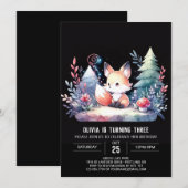 Invitation Nature Majestic Fox Anniversaire numérique (Devant / Derrière)