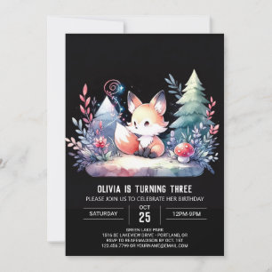 Invitation Nature Majestic Fox Anniversaire numérique