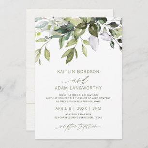 Invitation Nature Mariage Botanique Verdure Aquarelle