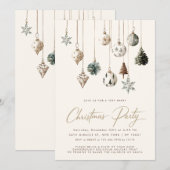 Invitation Nature minimaliste Simple fête de Noël rustique (Devant / Derrière)