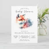 Invitation Nature moderne Thème Fox Baby shower (Debout devant)
