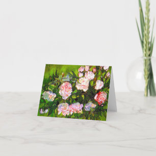 Invitation Nature morte de Van Gogh avec des roses roses
