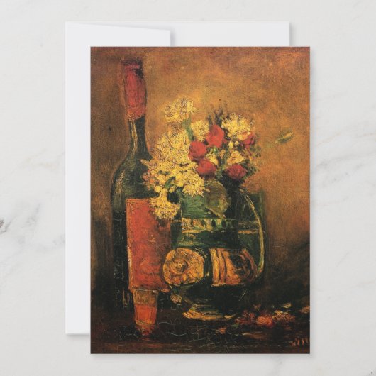 Invitation Nature morte de Van Gogh Vin et fleurs de mariage (Devant)